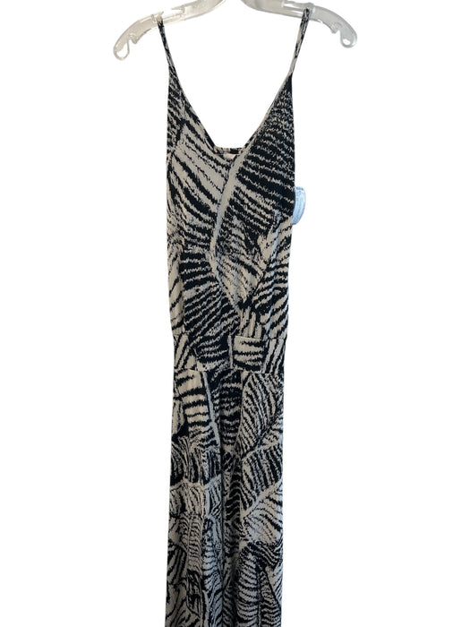 Veronica M Size XS Black & Gray Polyester V Neck Spaghetti Strap Abstract Dress Black & Gray / XS