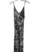 Veronica M Size XS Black & Gray Polyester V Neck Spaghetti Strap Abstract Dress Black & Gray / XS