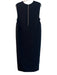 Helmut Lang Size 10 Black Polyester V Neck Sleeveless Waffle Knit Back Zip Dress Black / 10
