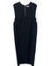 Helmut Lang Size 10 Black Polyester V Neck Sleeveless Waffle Knit Back Zip Dress Black / 10