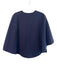 Abbey Glass Size L Navy Viscose Round Neck Button Down Capelet Top Navy / L