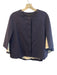 Abbey Glass Size L Navy Viscose Round Neck Button Down Capelet Top Navy / L