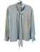 Diane Von Furstenberg Size Small Light Blue Polyester Long Sleeve lined Top Light Blue / Small