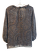 Nanette Lepore Size 2 Brown & Black Silk Lined Ruffle Detail All Over Print Top Brown & Black / 2