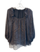 Nanette Lepore Size 2 Brown & Black Silk Lined Ruffle Detail All Over Print Top Brown & Black / 2