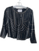 Velvet Size Small Black & Silver Polyester Eye Hook Close Silver Hardware Top Black & Silver / Small