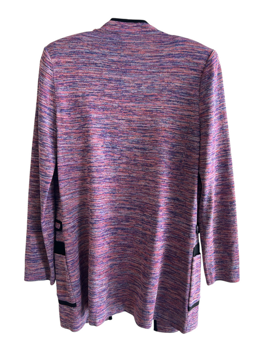 Misook Size XS Purple & Multi Acrylic Blend Shoulder Pads Black Trim Jacket Purple & Multi / XS
