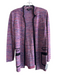 Misook Size XS Purple & Multi Acrylic Blend Shoulder Pads Black Trim Jacket Purple & Multi / XS