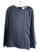 Giorgio Armani Size 8 Black Silk Long Wide Sleeve Round Neck Pearl Buttons Top Black / 8
