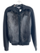 Vince Black Wool Blend Ribbed Rabbit Fur Round Neck Jacket Black