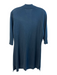 Magaschoni Size Est Small Teal Blue Silk & Cashmere 3/4 Sleeve Deep V neck Dress Teal Blue / Est Small