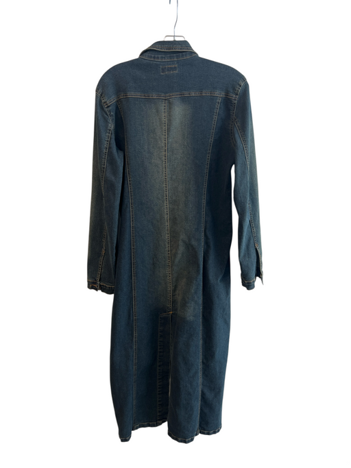 Max Studio Jeans Size Small Dark denim Cotton Seam Detail Long Sleeve Dress Dark denim / Small
