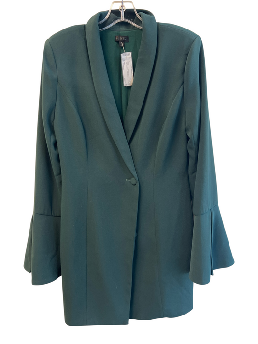 NBD Size Medium Forest Green Polyester Blend Shoulder Pad One Button Dress Forest Green / Medium