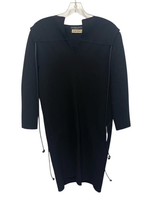 Geoffrey Beene Size Est M Black Missing Fabric Tag Wool Feel Long Sleeve Dress Black / Est M