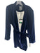 212 Goods Size L Dark Blue Polyester Blend Velvet Shawl Collar Tie Waist Jacket Dark Blue / L