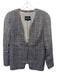 Giorgio Armani Size 46 Blue & Brown Wool, Silk & Linen Houndstooth Check Jacket Blue & Brown / 46