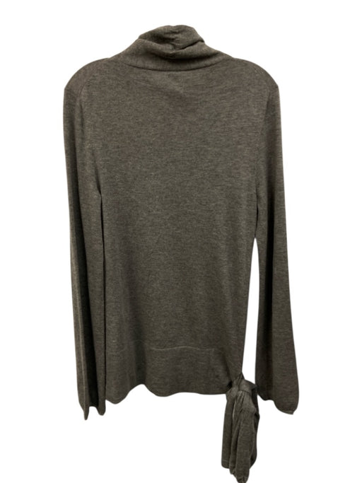 Iisli Size M Gray Cashmere Heathered Knit Crystal Buttons Tie Waist Sweater Gray / M