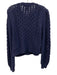 Caroline Constas Size S Navy Blue Cotton Blend Cable Knit Button Front Sweater Navy Blue / S