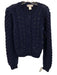 Caroline Constas Size S Navy Blue Cotton Blend Cable Knit Button Front Sweater Navy Blue / S