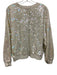 Parker Size Est M Cream White & Multi Cotton Paillettes Sequin Sweater Cream White & Multi / Est M