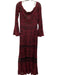 Tadashi Shoji Size 10 Black & Burgundy Cotton Floral Embroidered Gown Black & Burgundy / 10