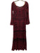 Tadashi Shoji Size 10 Black & Burgundy Cotton Floral Embroidered Gown Black & Burgundy / 10