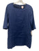 Ann Mashburn Size S Navy Linen 1/2 Sleeve Heathered Pockets Shift Dress Navy / S