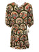 Rhode Size M Green, Pink & Multi Cotton 1/2 Balloon Sleeve Floral Dress Green, Pink & Multi / M