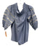 Mi Golondrina Size M Blue & White No Fabric Tag Off Shoulder Gingham Top Blue & White / M