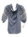 Mi Golondrina Size M Blue & White No Fabric Tag Off Shoulder Gingham Top Blue & White / M