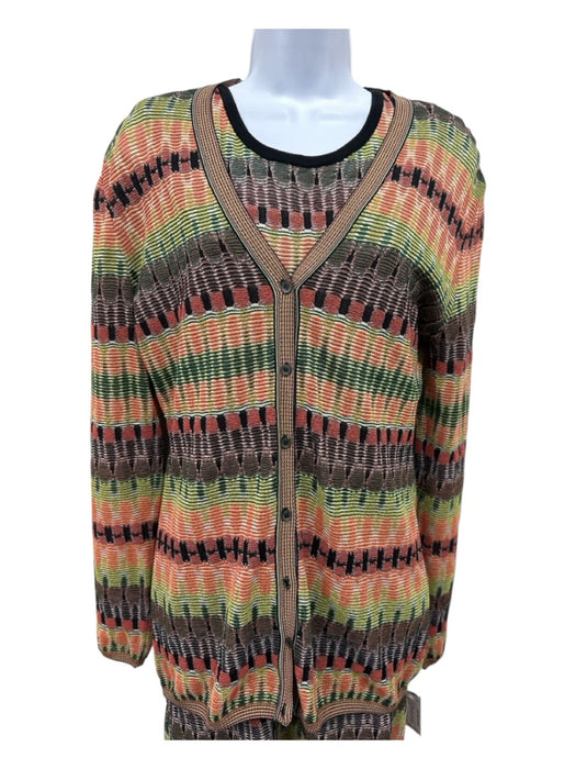 Missoni Size 46 Orange, Yellow, Multi Cotton Blend Abstract Print Knit Dress Set Orange, Yellow, Multi / 46
