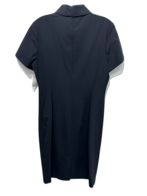 Theory Size M Black Wool Blend polo Short Sleeve Midi Dress Black / M