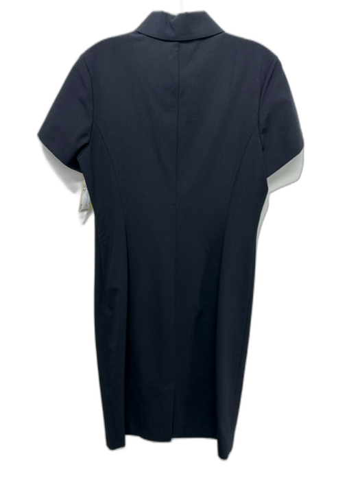 Theory Size M Black Wool Blend polo Short Sleeve Midi Dress Black / M