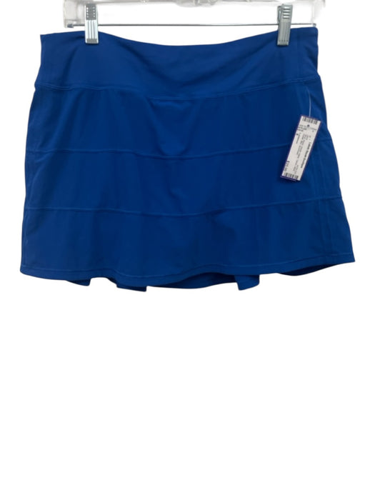 Lululemon Size 8 Blue Nylon Elastic Waist Tiered Stitch Detail Mini Skirt Blue / 8