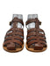 Ann Mashburn Shoe Size 37 Tan Leather Caged fisherman Gold Tone Buckle Sandals Tan / 37