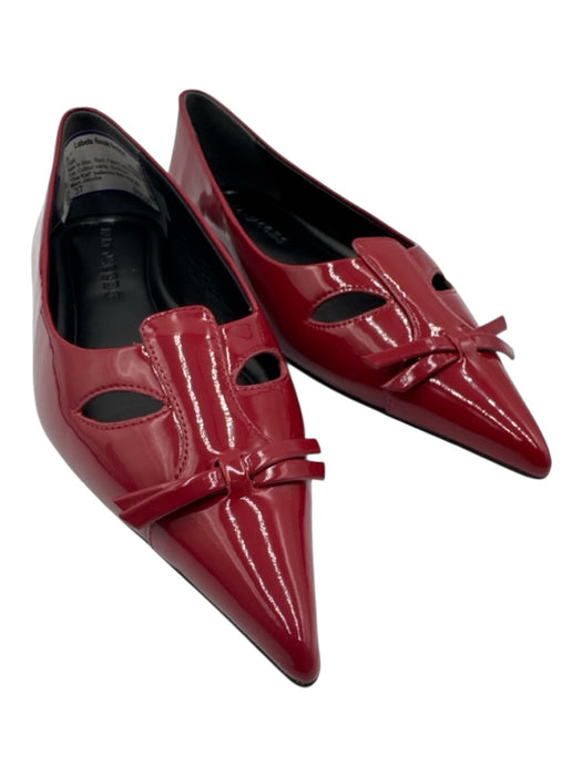 Marc Jacobs Shoe Size 37 Red Patent Leather Pointed Toe Cutout vamp Flats Red / 37