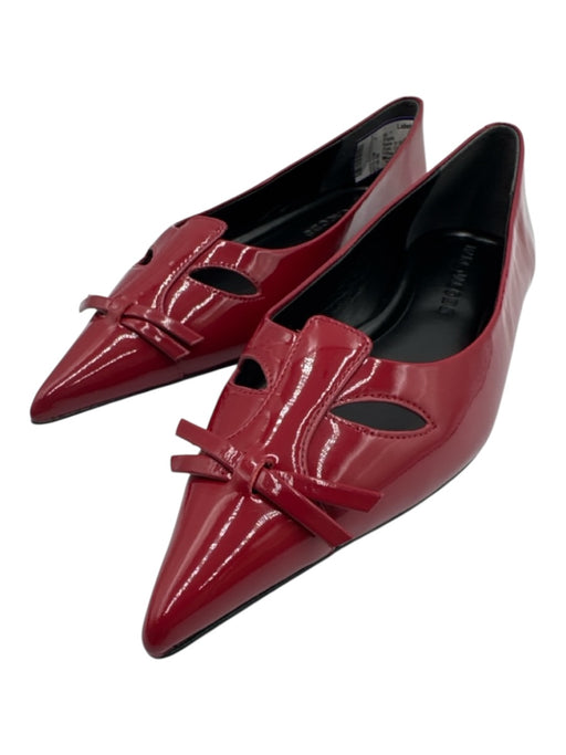 Marc Jacobs Shoe Size 37 Red Patent Leather Pointed Toe Cutout vamp Flats Red / 37