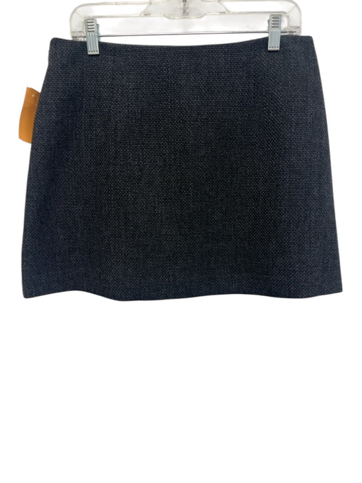 Theory Size 10 Dark Gray Wool Blend Woven Side Zip A Line Mini Skirt Dark Gray / 10