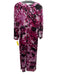 St John Size 4 Purple, White & Black Silk Long Sleeve Rhinestone Shear Dress Purple, White & Black / 4