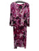 St John Size 4 Purple, White & Black Silk Long Sleeve Rhinestone Shear Dress Purple, White & Black / 4