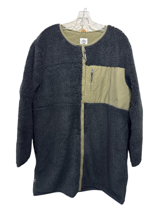 Timberland Size Large Black & Green Polyester Blend Long Sleeve Zip Front Jacket Black & Green / Large
