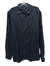 Ermenegildo Zegna Size M Navy Blue Cotton Solid Button Down Long Sleeve Shirt Navy Blue / M