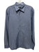 Ermenegildo Zegna Size M Blue Cotton Solid Button Down Men's Long Sleeve Shirt Blue / M