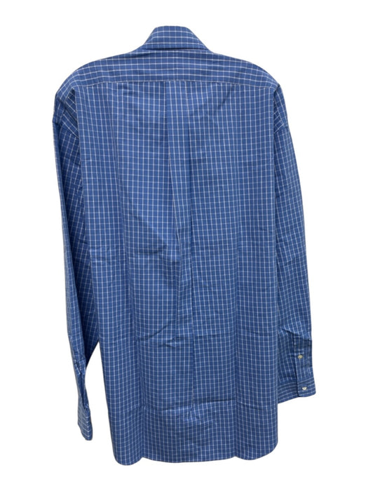 Ralph Lauren NWT Size L Blue & White Cotton Grid Button Up Long Sleeve Shirt Blue & White / L