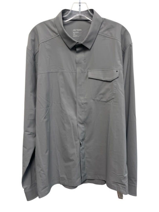 Arcteryx Size L Gray Synthetic Solid Athletic Button up Men's Long Sleeve Shirt Gray / L