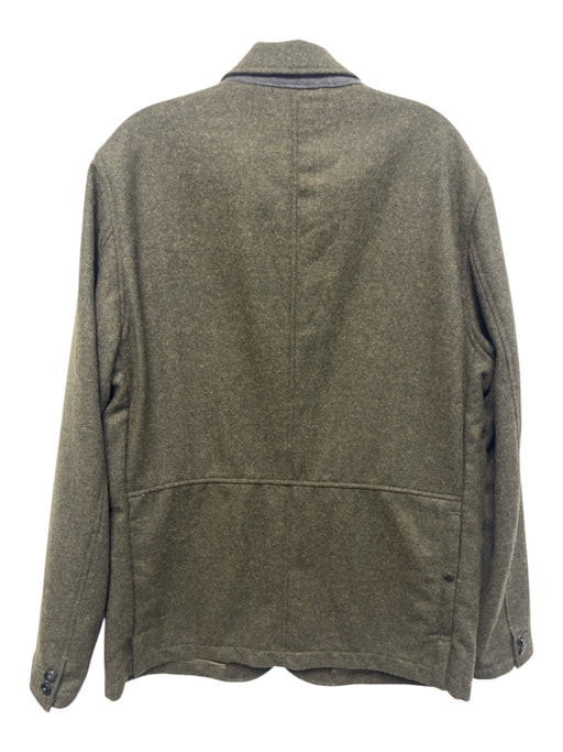 Relwen Olive Green Wool Twill 3 button Men's Blazer Olive Green / L