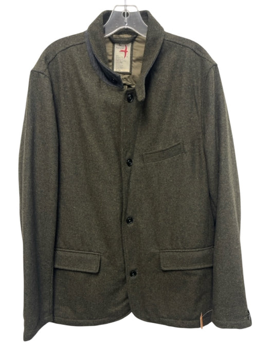 Relwen Olive Green Wool Twill 3 button Men's Blazer Olive Green / L