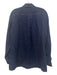 Lafayette 148 Size S Navy Blue Linen Long Sleeve Contrast Stitch Denim Look Top Navy Blue / S