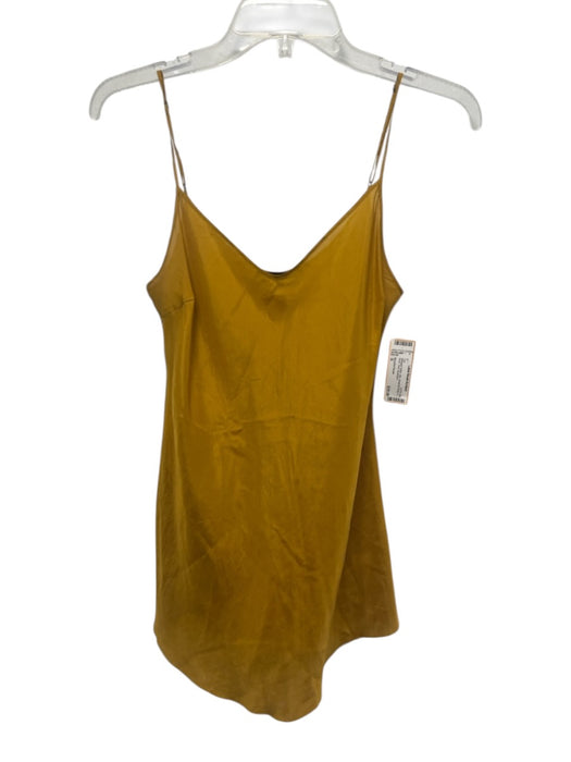 Beautiful People Size S Marigold Yellow Silk Spaghetti Strap V Neck Tank Top Marigold Yellow / S