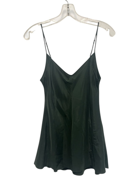Beautiful People Size S Dark Green Silk Spaghetti Strap V Neck Tank Top Dark Green / S